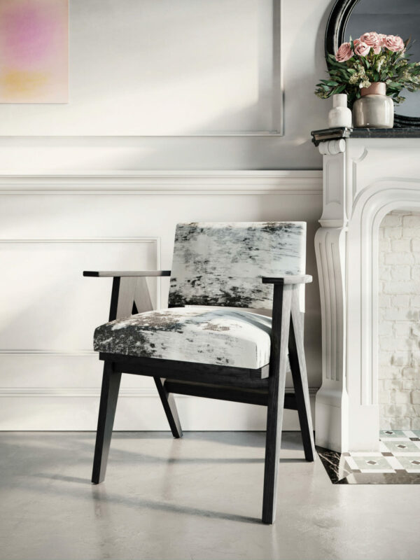 fauteuil-mizumi-vintage-bois-brûlé-yakisugi-shou-sugi-ban-bois-massif-design-1950-noir-et-blanc-épuré
