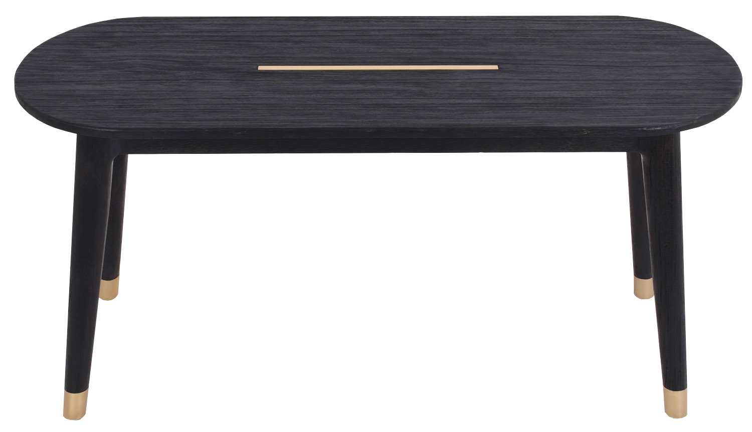 Banc Rey - bois brûlé noir anthracite et laiton - Maison Saman