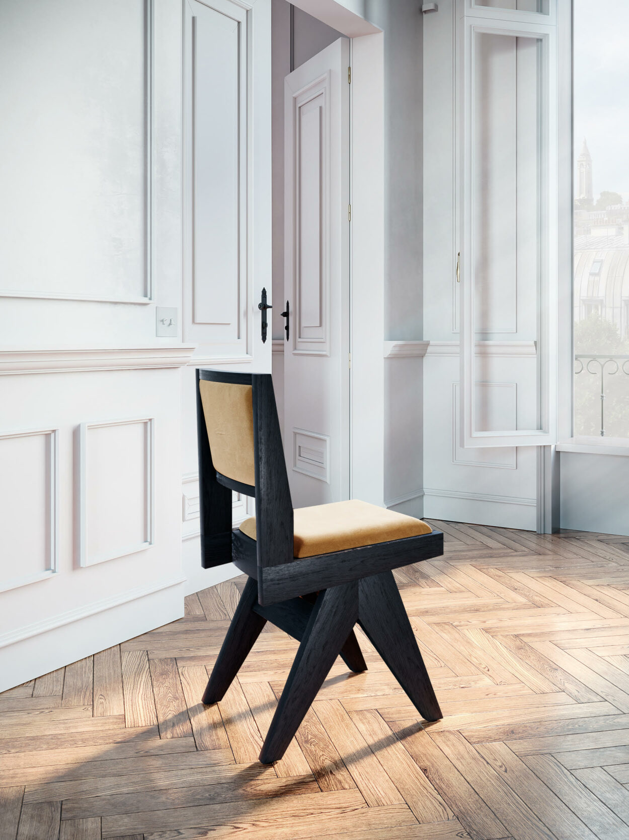 Chaise de Table Picot - Bois Brûlé - Maison Saman