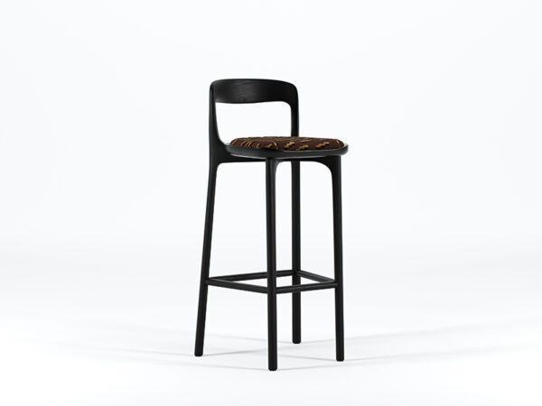 chaise-bar-tabouret-haut-comptoir-design-bois-massif-brûlé-maison-saman-1