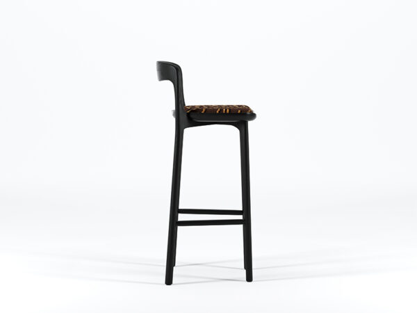 chaise-bar-tabouret-haut-comptoir-design-bois-massif-brûlé-maison-saman-8